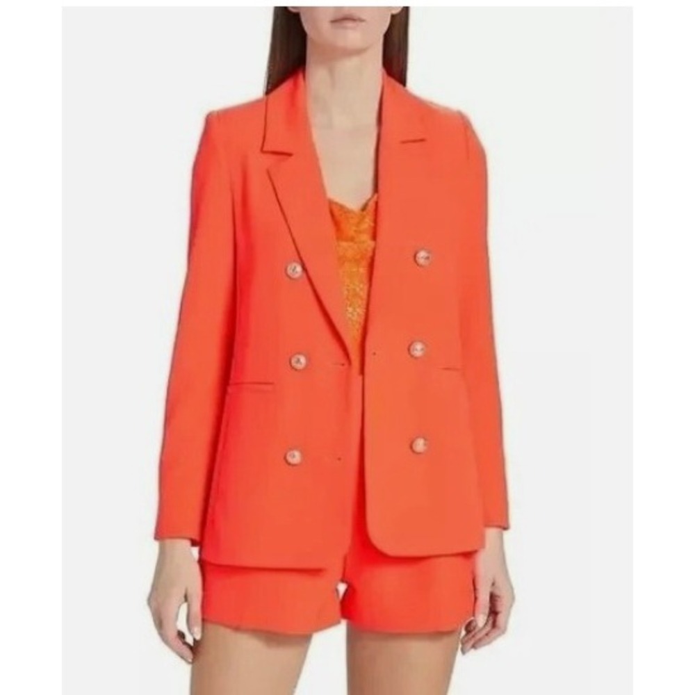 Generation Love Leighton Crepe Blazer Small Papaya Double Breasted SP23332 NWT